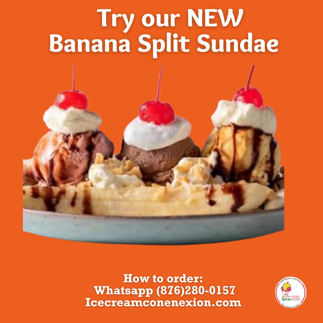 Banana Split Sundae Ice Cream Conenexion 8601